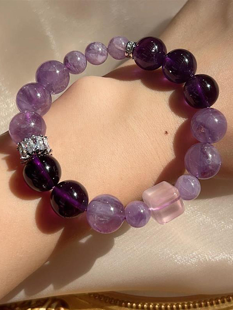 Jahr des Drachen Armbänder Naturkristall Amethyst Armbänder [SeleneAura Jewels]