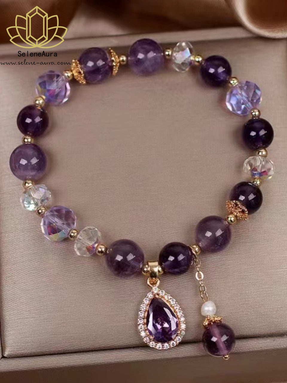 Natürliches Amethyst Armband mit Feuerenergie - Individuelles Design für Damen