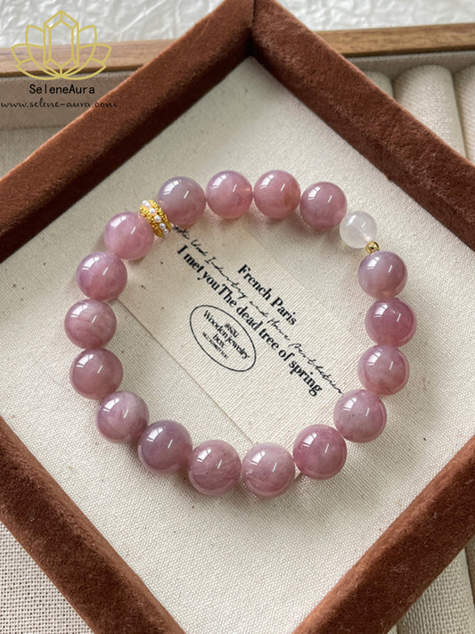Amethyst Rosa Kristall Armband Naturkristall-Armband  | Minimalistischer Heilstein Armbänder [SeleneAura]