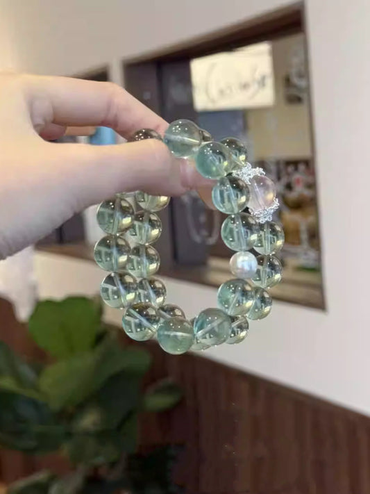 Natürliches Grünes Fluorit-Kristallarmband | Grünes Fluorit-Perlenarmband | SeleneAura  Schmuck