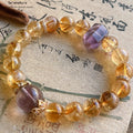 Natürlicher Gelber Turmquarz Amethyst Doppelspitzer Energie Armband