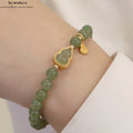 Unisex Hetian Jade Armband  mit 925 Gold & Glückskalebasse