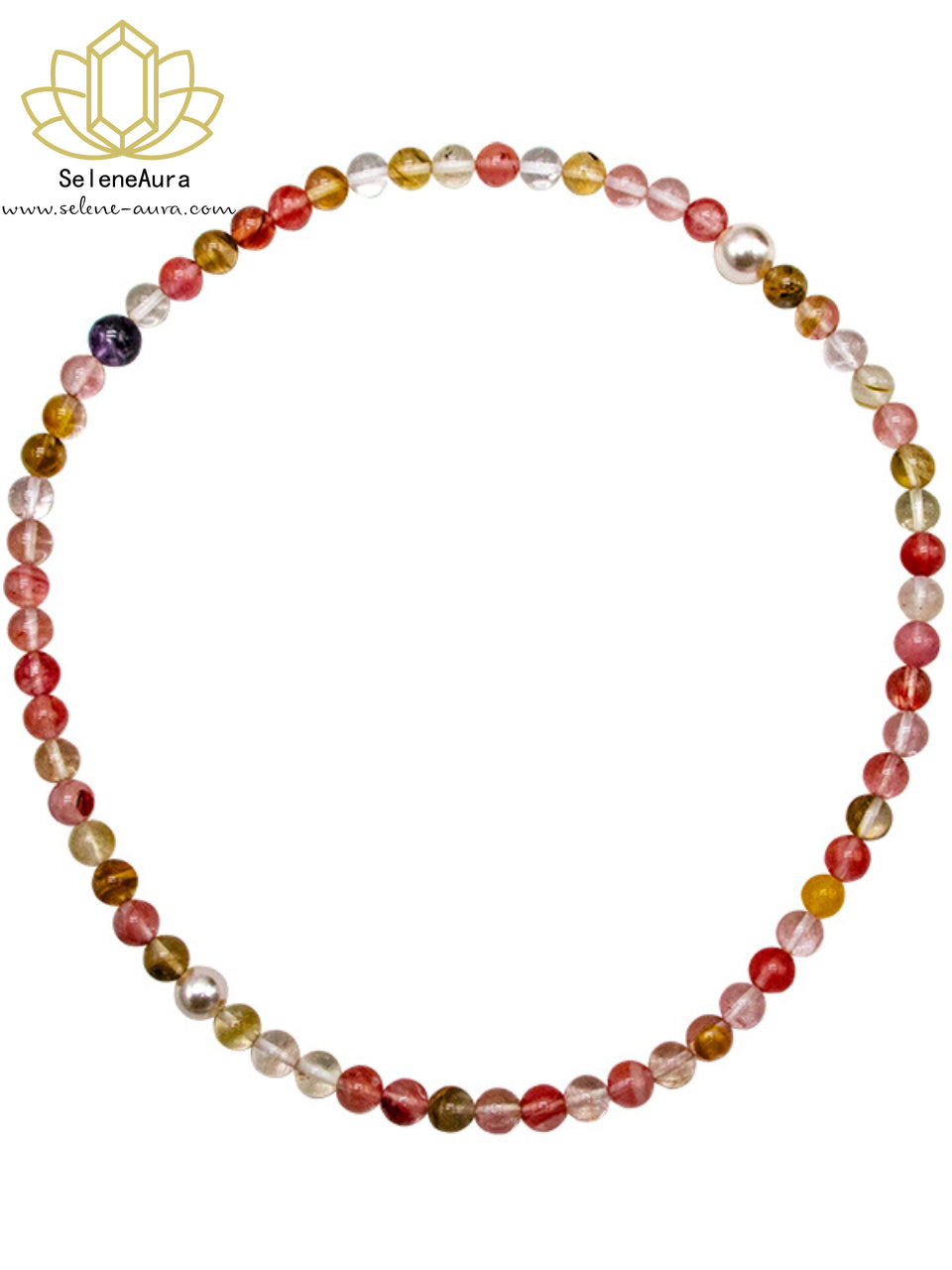Frühlingserwachen Multistrand Armband & Halskette | Rosa Quarz + Prehnit + Bergkristall | Verstellbar