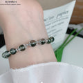 Grüner Phantom Quarz Armband mit 925 Silber Glöckchen