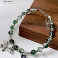Grüner Phantom Quarz Armband mit 925 Silber Glöckchen
