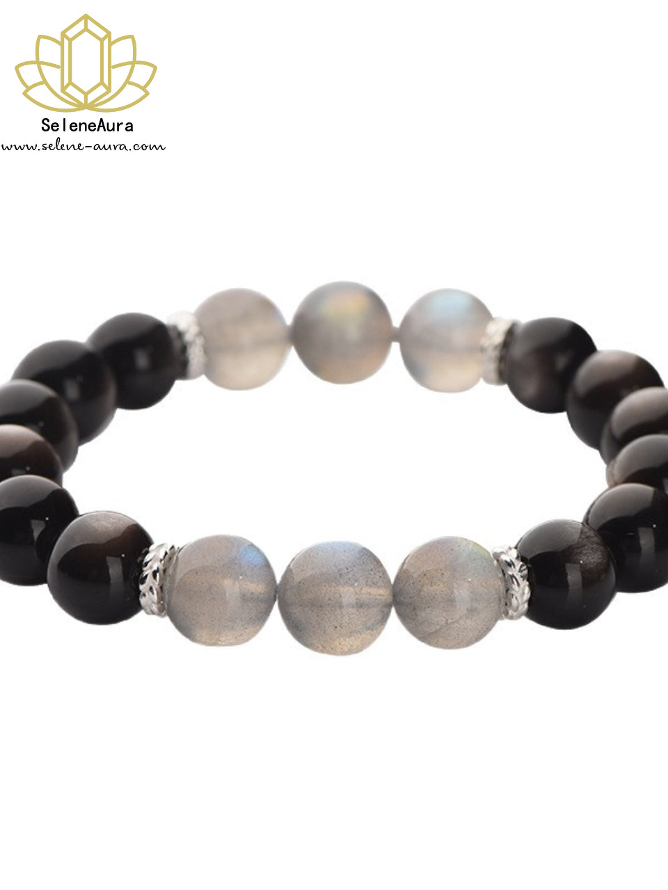 SeleneAura Armband "Nachtanker" - Natürlicher Schwarzer Obsidian