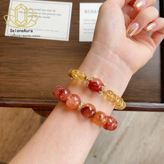 Premium Heilsteine-Set: Jaspis & Rutilquarz für Damen