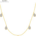 Silberne Tränken Tropfen Halskette mit Zirkonia | Elegantes Collier | SeleneAura
