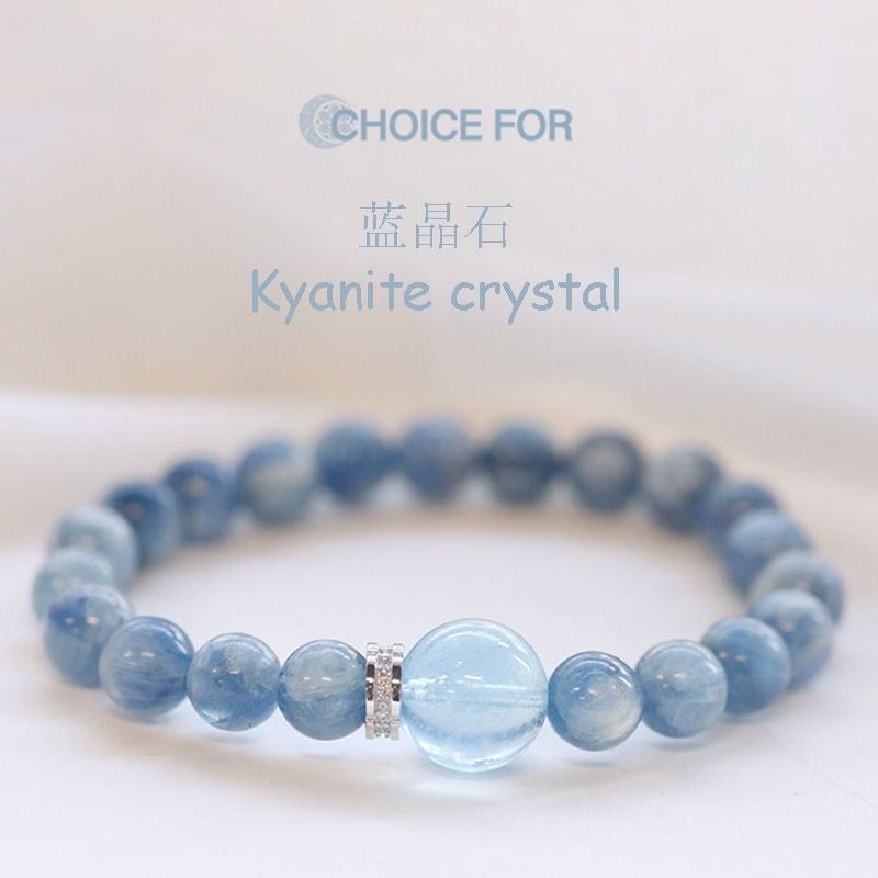 Brasilianischer Kyanit Armband | Madagassischer Aquamarin Armband |  Heilsteinschmuck