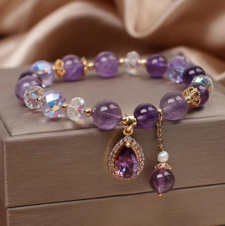 Natürliches Amethyst Armband mit Feuerenergie - Individuelles Design für Damen