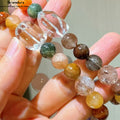 Multikristall-Armband mit Regenbogen-Rutilquarz – Handmade Energiebalance
