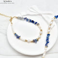 Sommer Edition: Süßwasserperlen & Aventurin Armband+Halskette mit Muschel | Konvertierbar