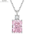 Silber Parfumflakon Halskette | Eisblumen-Schliff Zirkonia | Edles Rechteck-Anhänger