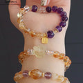 Natürliches Citrin & Amethyst Armband｜Reichtumsschmuck｜Handgefertigtes Damenarmband