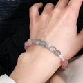 Mondrosen Armband｜Amethyst + Rosenquarz + Mondstein + Erdbeerquarz｜Sanfte Mädchenenergie & Liebeszauber (Traumhaftes Schimmern)