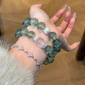 Natürliches Grünes Fluorit-Kristallarmband | Grünes Fluorit-Perlenarmband | SeleneAura  Schmuck