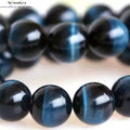 Natürliches Blau-Tigerauge Armband | Handgefertigt