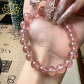 Natural Strawberry Crystal Armband Pink Crystal Peach Blossom Ice Crystal Fashion Girlfriend Girlfriend Valentine Gift