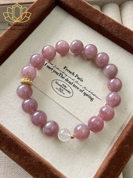 Amethyst Rosa Kristall Armband Naturkristall-Armband  | Minimalistischer Heilstein Armbänder [SeleneAura]