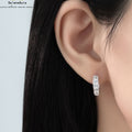 S925 Sterling Silber Würfel & Kreis Ohrclips | Schimmernder Zirkonia | Süß-Cooler Stil