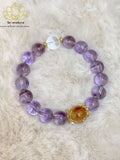 Amethyst & Citrin Armband｜Feuerenergie Chakra Schmuck｜Heilsteine für Reichtum & Schutz