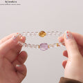 Weiß-Violett Energie Armband｜Bergkristall & Amethyst Chakra Balance｜Manifestation & Intuition