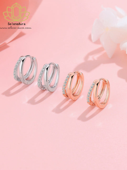 Sterling Silber Zirkonia Ohrringe – Minimalistisch & Elegant