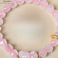 Rosenquarz Bären Armband - Facettiert  Handgefertigter Schmuck für Liebe & Harmonie