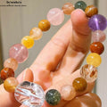 Multikristall-Armband mit Regenbogen-Rutilquarz – Handmade Energiebalance