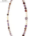 Natürliche Perlen & Muschel Anhänger Kette Armband mit 6mm Amethyst Achat Perlen