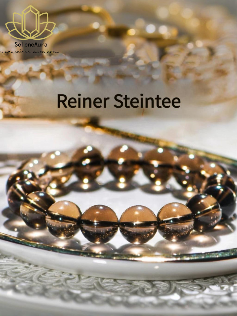 Natürliches Rauchquarz & Bergkristall Armband | Marbled Color Energie | Rechtshand Reinigung