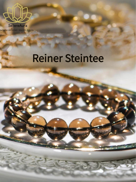 Natürliches Rauchquarz & Bergkristall Armband | Marbled Color Energie | Rechtshand Reinigung