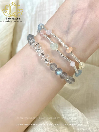 Natürlicher Graumond & Citrin Pixiu Armband Doppelte Reichtumsenergie