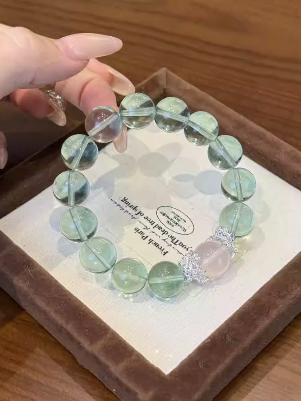 Natürliches Grünes Fluorit-Kristallarmband | Grünes Fluorit-Perlenarmband | SeleneAura  Schmuck