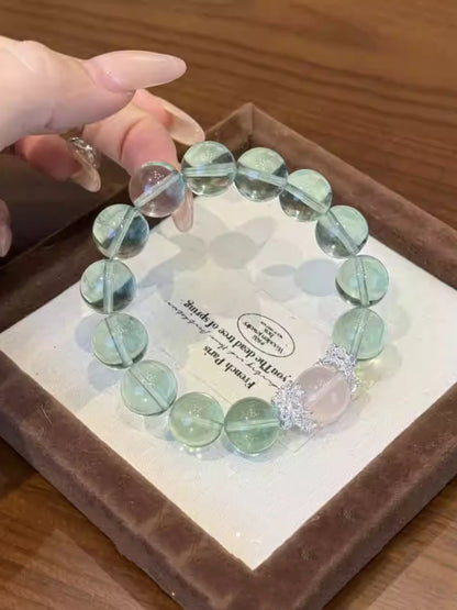 Natürliches Grünes Fluorit-Kristallarmband | Grünes Fluorit-Perlenarmband | SeleneAura  Schmuck