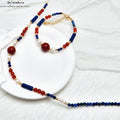 Sommer Edition｜Lapislazuli+Achat+Perlen Konvertierbar｜Energie Schmuck