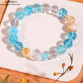 Drachenprinz Ao Bing Armband | Blauer Kristall & Gelber Turmquarz | Tierkreis-Energie für Schutz