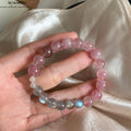 Mondrosen Armband｜Amethyst + Rosenquarz + Mondstein + Erdbeerquarz｜Sanfte Mädchenenergie & Liebeszauber (Traumhaftes Schimmern)