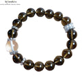 Natürliches Rauchquarz & Bergkristall Armband | Marbled Color Energie | Rechtshand Reinigung