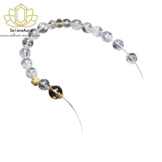 Weiße und gelbe zweifarbige Kristallketten Damenschmuck für jeden Tag Weißer Kristall-Heilschmuck