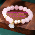 Natürliches Rosenquarz & Perlen Armband | Herzchakra-Energietrio | Glückssymbol Design
