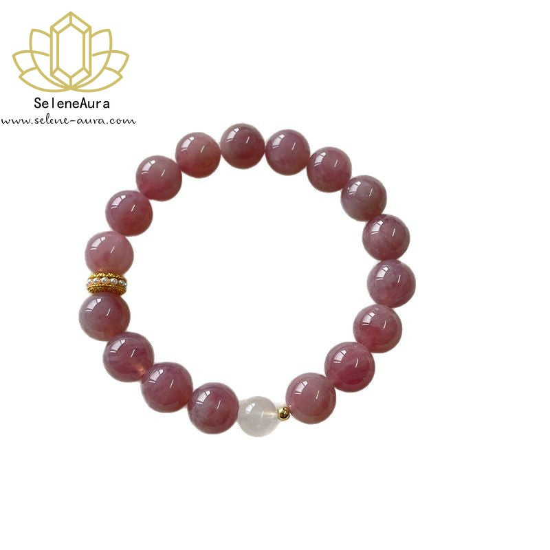 Natürliches Rosa Quarz Armband 10mm+8mm Doppelenergie Handmade in Deutschland