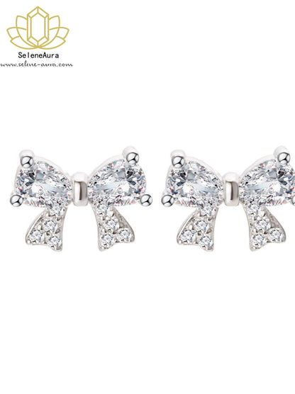 Silber Schmetterling Ohrstecker mit Pink Zirkonia & Strass
