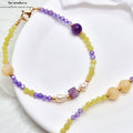Mondgöttin Armband & Halskette Set: Süßwasserperlen, Zirkonia, Citrin & Amethys