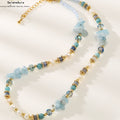 Meerjungfrau-Aura Armband & Halskette: Aquamarin, Blaue Kristalle, Barockperlen