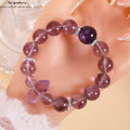 Galaktischer Amethyst Armreif｜Bolivianische Doppelspitzen + Uruguay Hauptstein｜Kronenchakra Reinigung & Erleuchtung