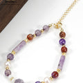 Natürliche Perlen & Muschel Anhänger Kette Armband mit 6mm Amethyst Achat Perlen