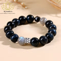 Handgemachtes Blaues Tigerauge Paar Armband - Natürlicher Edelstein