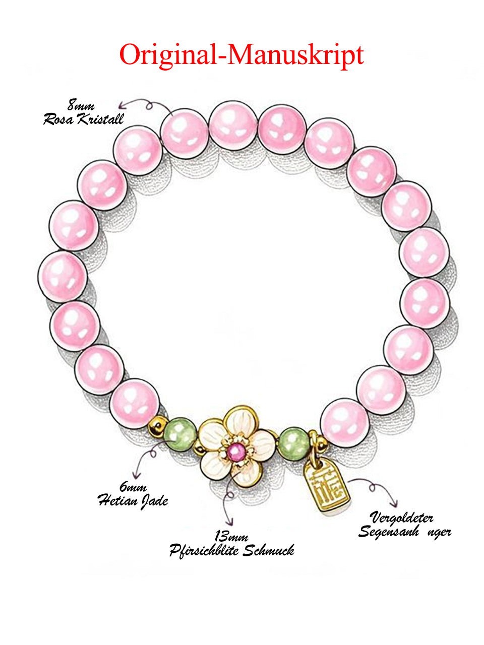 Natürliches Rosenquarz Armband | Liebesenergie-Aktivierung | Romantikdesign