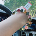 Natürlicher Regenbogen-Turmalin Armband | Große Perlen, intensive Farben | Energieausgleich